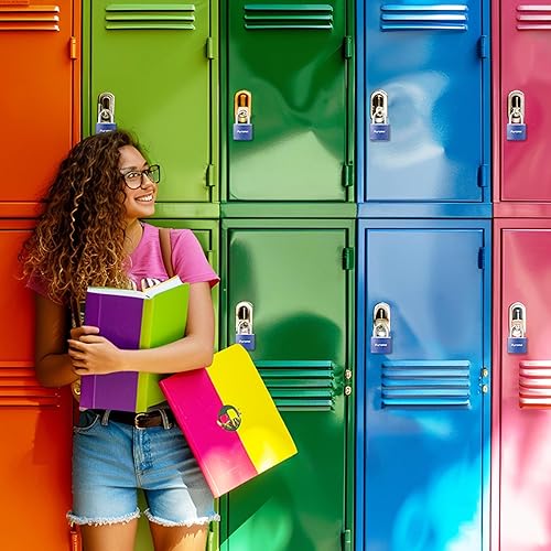 Miniatura 7 de Puroma Candado con llave, paquete de 2 cerraduras de aluminio con 3 llaves iguales, candados pequeños de 1.1 pulgadas para puerta, valla, cobertizo,