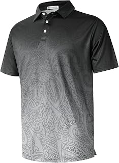ELETOP Men's Golf Polo Shirts Short Sleeve Moisture Wicking Hawaiian Tropical Polos Performance Golf Shirts for Men Dry Fit