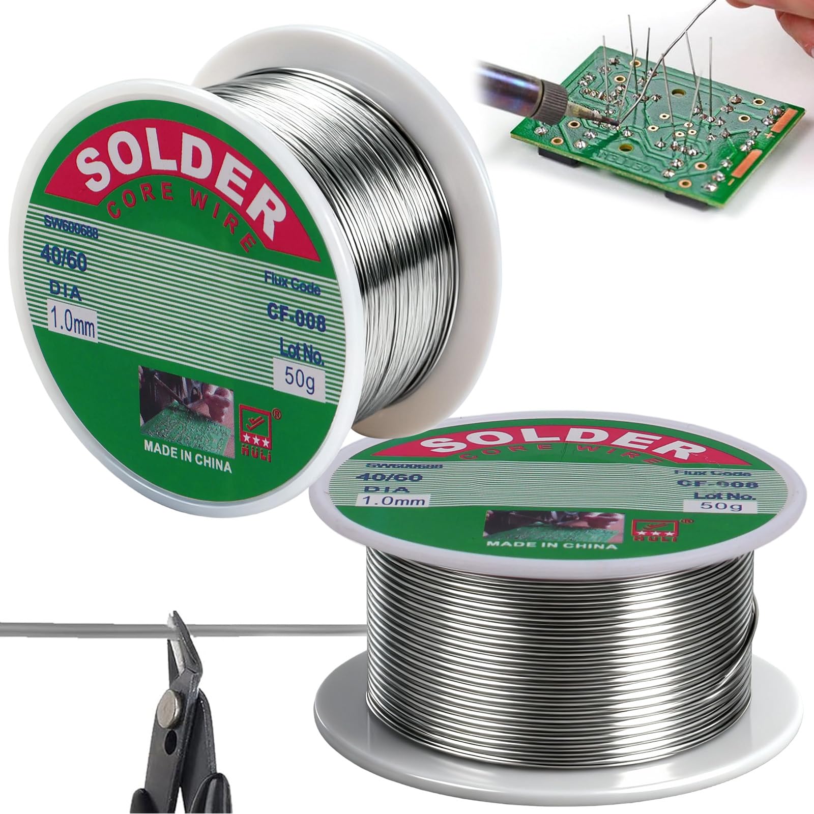 Stagno Per Saldare,Filo Per Saldatura Senza Piombo,Stagno Con Flusso,1 mm,100 g,Senza Piombo,Con Nucleo Di Colofonia,Per La Riparazione,Il Fai Da Te,Componenti Elettronici Per Saldatura