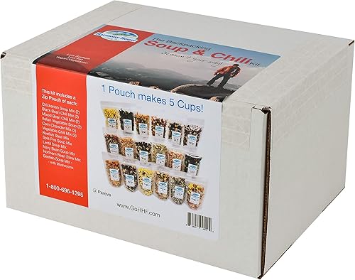 Miniatura 8 de Harmony House Kit de sopa y chile para mochileros (sin condimentar) – Paquete variado de 18 unidades, bolsas resellables con cremallera, para