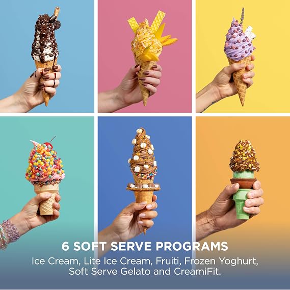 Ninja CREAMi Scoop and Swirl Soft Serve and Ice Cream Maker with 2x Tubs, 13 Functions, Makes Ice Cream, Soft Serve, Gelato, Sorbet, Milkshakes and More, Mix-In Option, Navy NC701UKBL