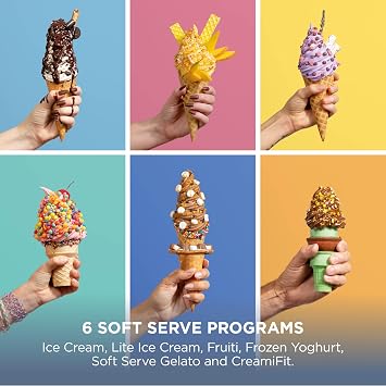 Ninja CREAMi Scoop and Swirl Soft Serve and Ice Cream Maker with 2x Tubs, 13 Functions, Makes Ice Cream, Soft Serve, Gelato, Sorbet, Milkshakes and More, Mix-In Option, Navy NC701UKBL