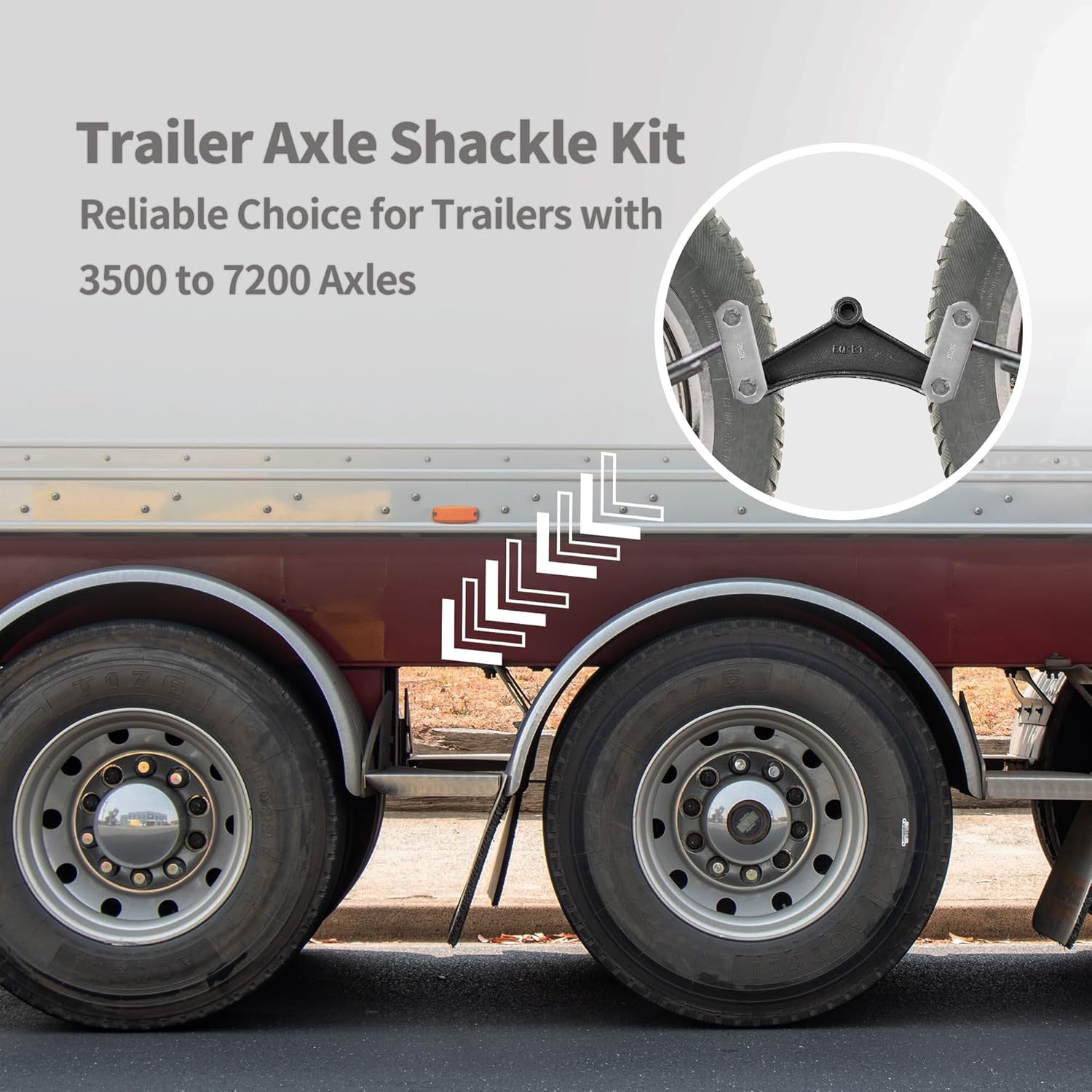 Lonffery 2 Packs Trailer Alex Shackle Kit, 262L Shackle Strap Fit for 3500lb-7200lb Double Eye Spring
