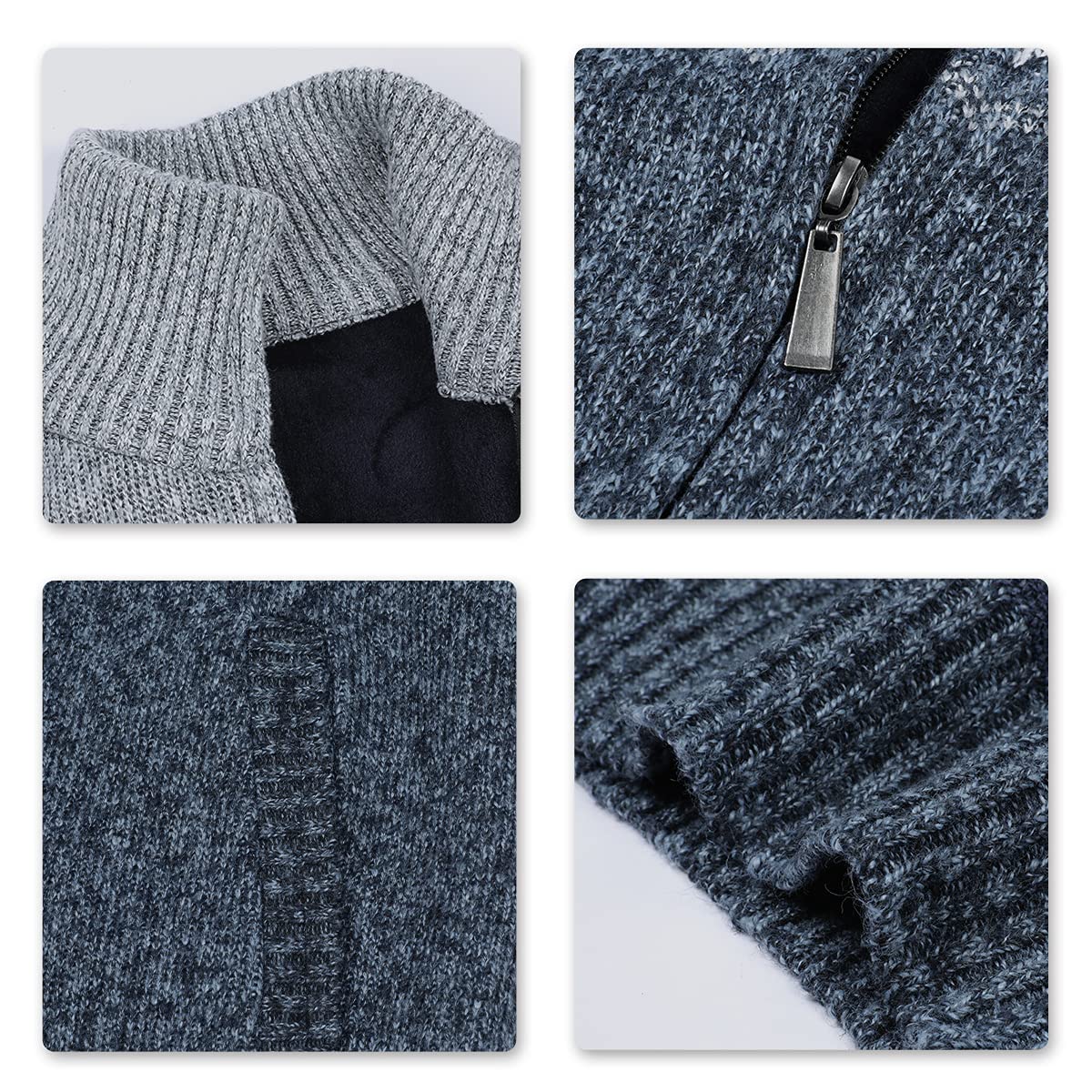 YOUTHUP Cardigan da Uomo Giacca con Maglione Maglia Manica Felpa Lungan Zip Righe Caldo Invernale Outwear Tops