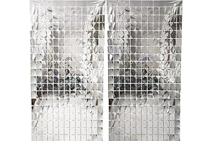 Prudence Silver Square Fringe Backdrop