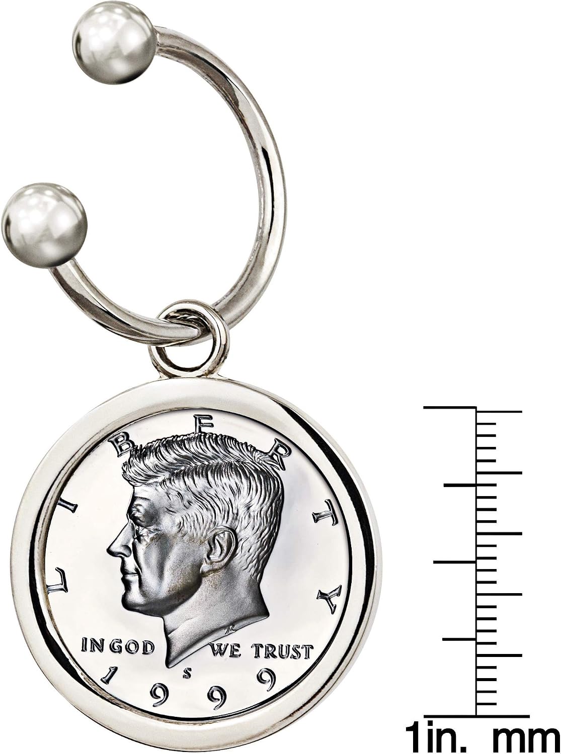 American Coin Treasures Keychain Proof JFK Half Dollar Coin | Genuine United States JFK Coin Key Chain | Men’s Accessories