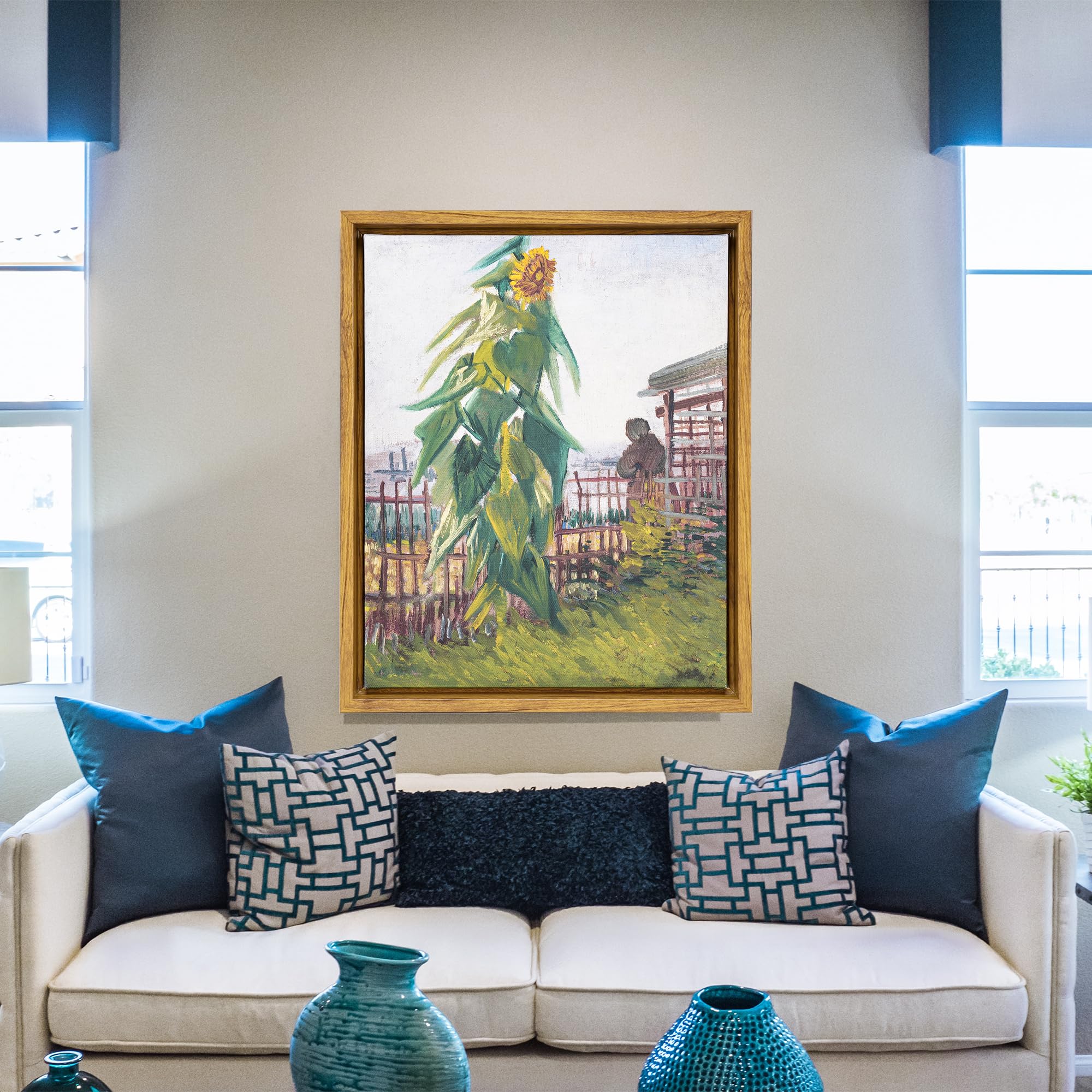 HUACANVAS 3Pack Canvas Floater Frames, Canvas Floating Frame 3/4" Depth, Floater Frames for Canvas Paintings, Canvas Picture Frame,Canvas Frame,Frame For Canvas (16"x20", Walnut Brown)