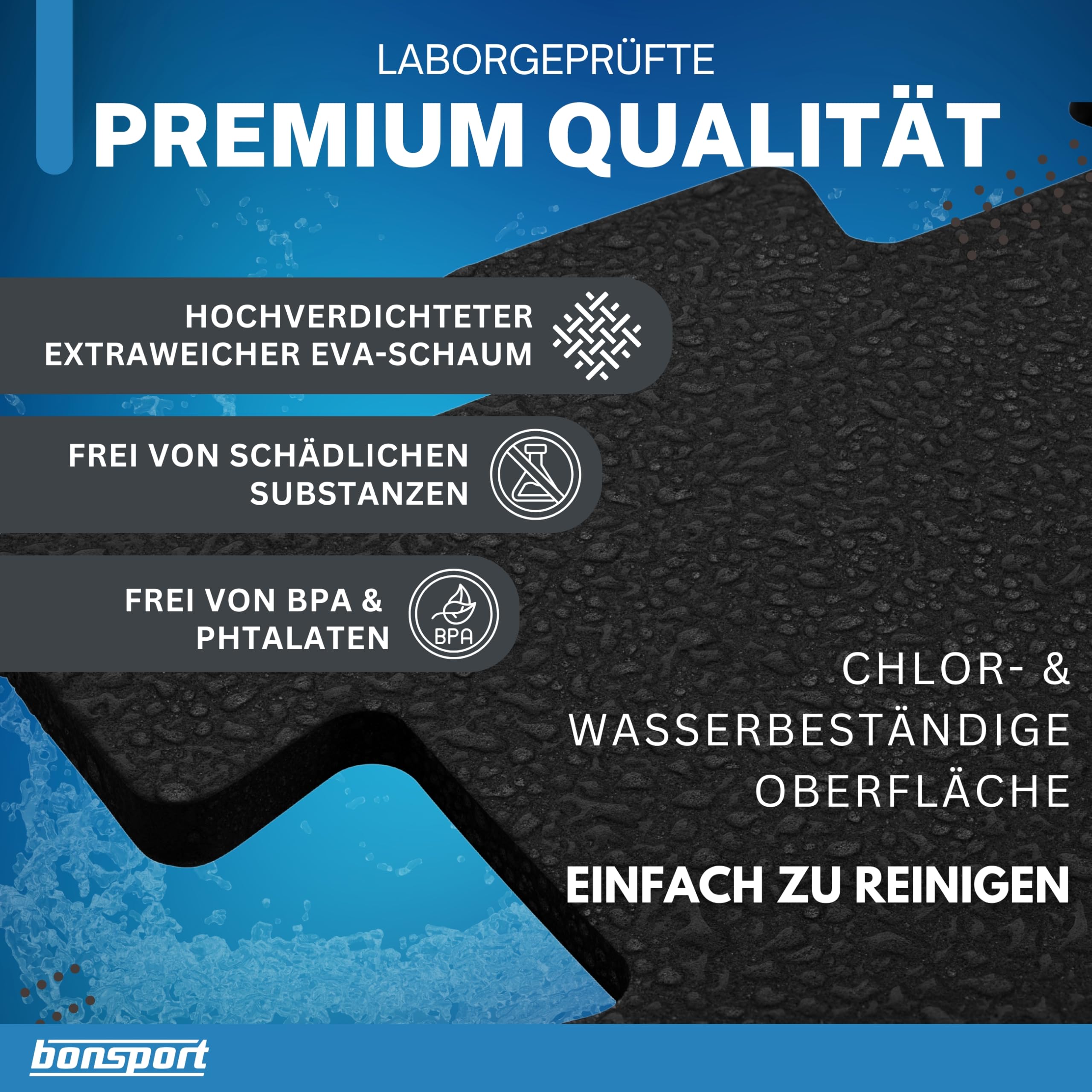 bonsport Whirlpool Unterlage rund 196cm - Poolunterlage Outdoor Pool Matte Bodenschutzmatte - Whirlpoolmatte Außenpool Isolation, schwarz