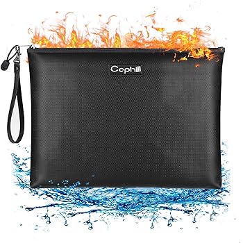 Amazon Co Jp Caphill 耐火バッグ 書類保管ケース 財産収納ケース タブレット収納可能 金庫耐火バッグ 集金袋 防水防爆防炎 難燃加工 防火ファスナー 安心保管袋 現金収納 ファイル 大容量m Diy 工具 ガーデン