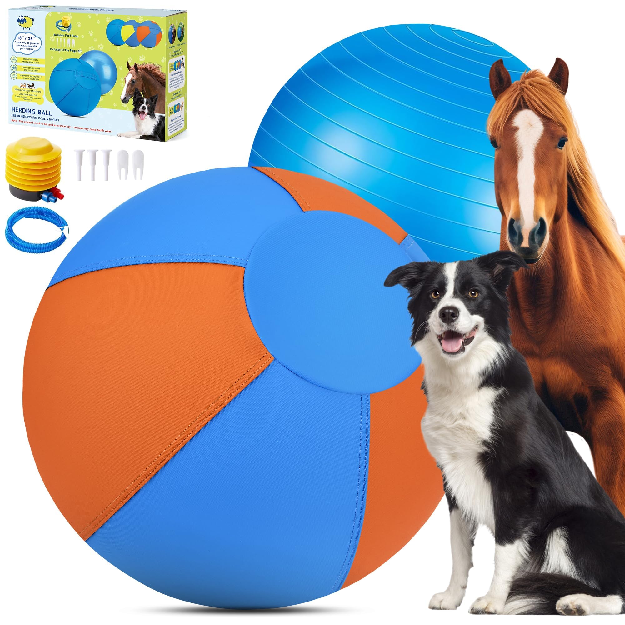 Herding Ball for Dogs - 18 Herding Ball Dog Agility Equipment for Australian German Shepherd Collie Toys for