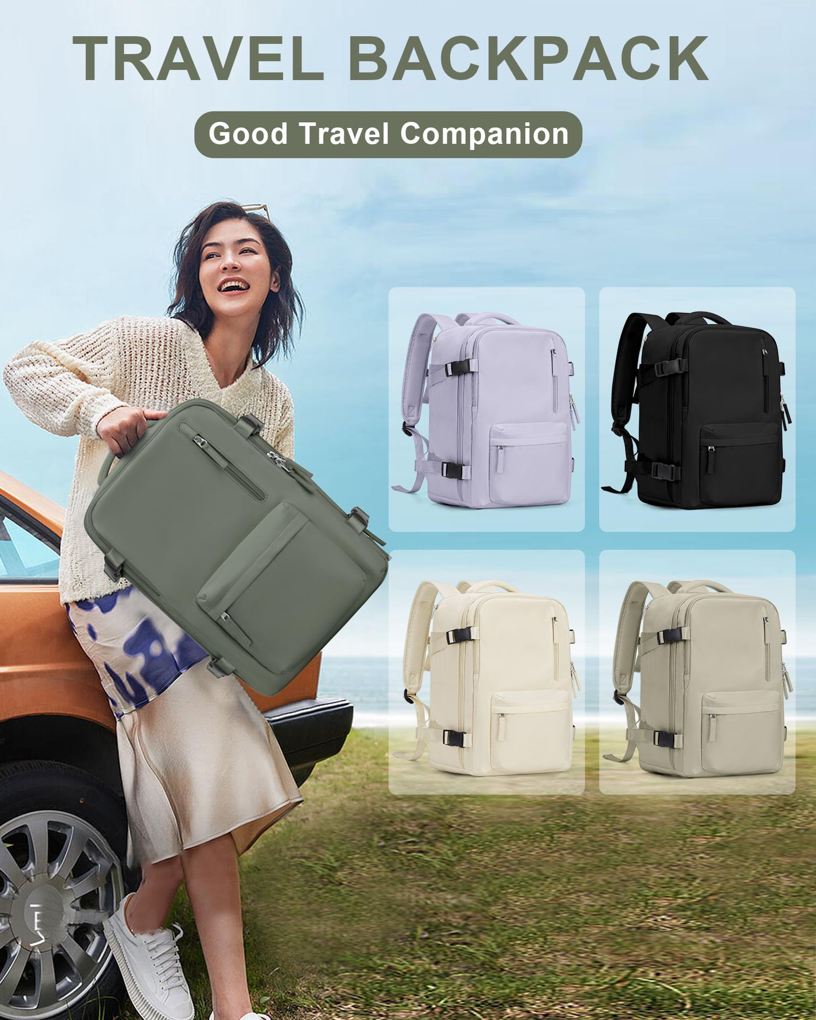 BJLFS Borse da Cabina per Ryanair 40×30×20 Zaino da Viaggio con Sottovuoto Bagaglio a Mano 40x20x25 Easyjet 45×36×20,Zaino Wizzair 40x30x20,Zaino Casual per laptop da 14 pollici per scuola