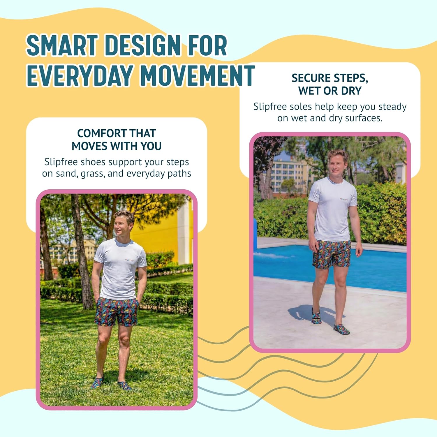 Slipfree Barefoot Water Shoes for Women & Men | Quick-Dry Swim Shoes for Beach & Pool | Non Slip Bottom Slippers | UV 801 Sun Protection | Skin Shoes for Swimming and Yoga | No Glue - Image 4