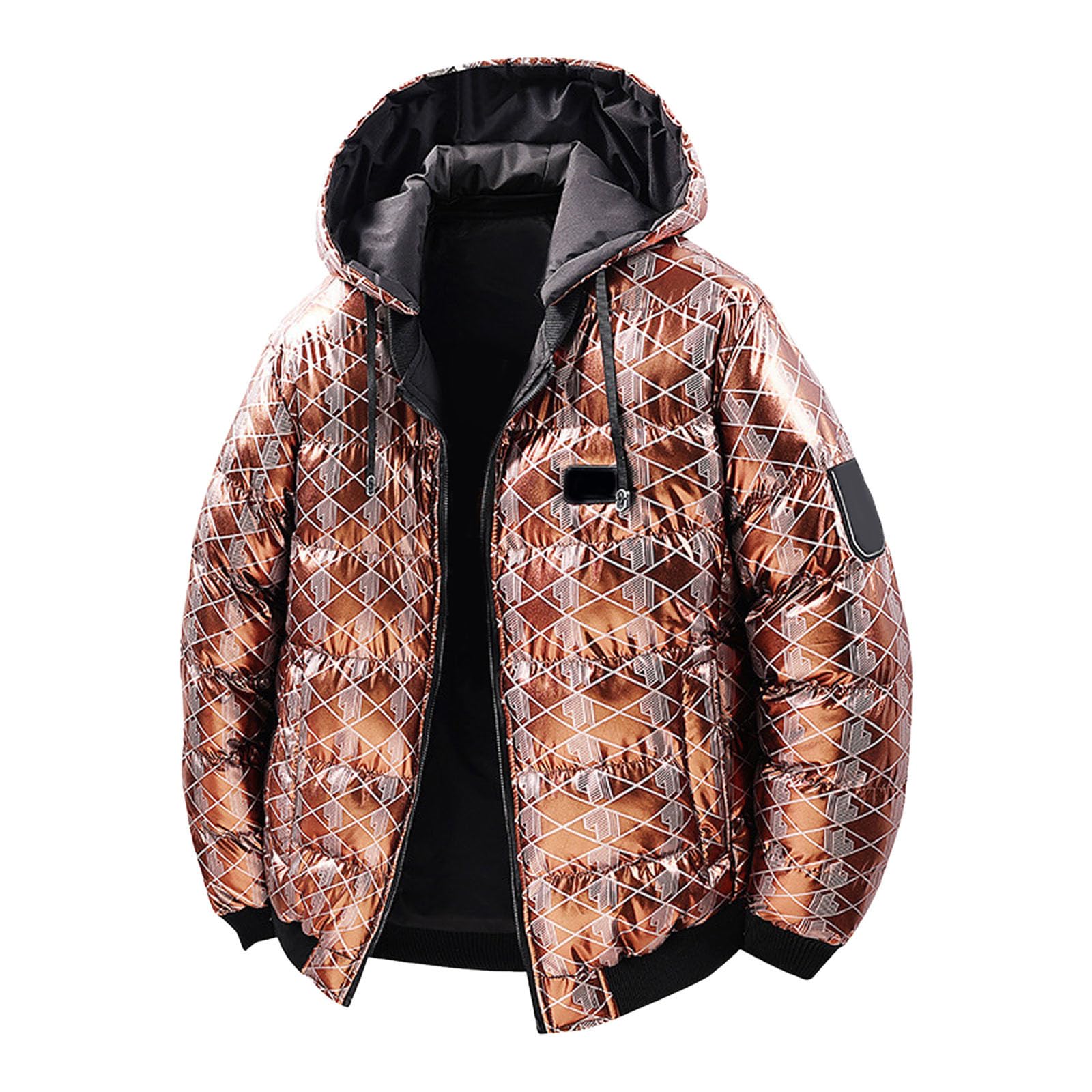 Générique 2027 - Veste d'hiver légère à capuche avec finition brillante pour temps froid, coupe-vent et isolante
