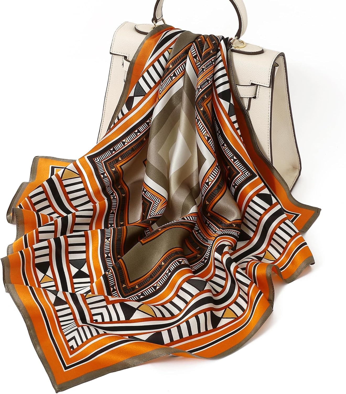 100% Pure Mulberry Silk Square Scarf-27''x27"Lightweight Hair Scarves Headscarf Night Sleeping with Gift Packed - Image 4