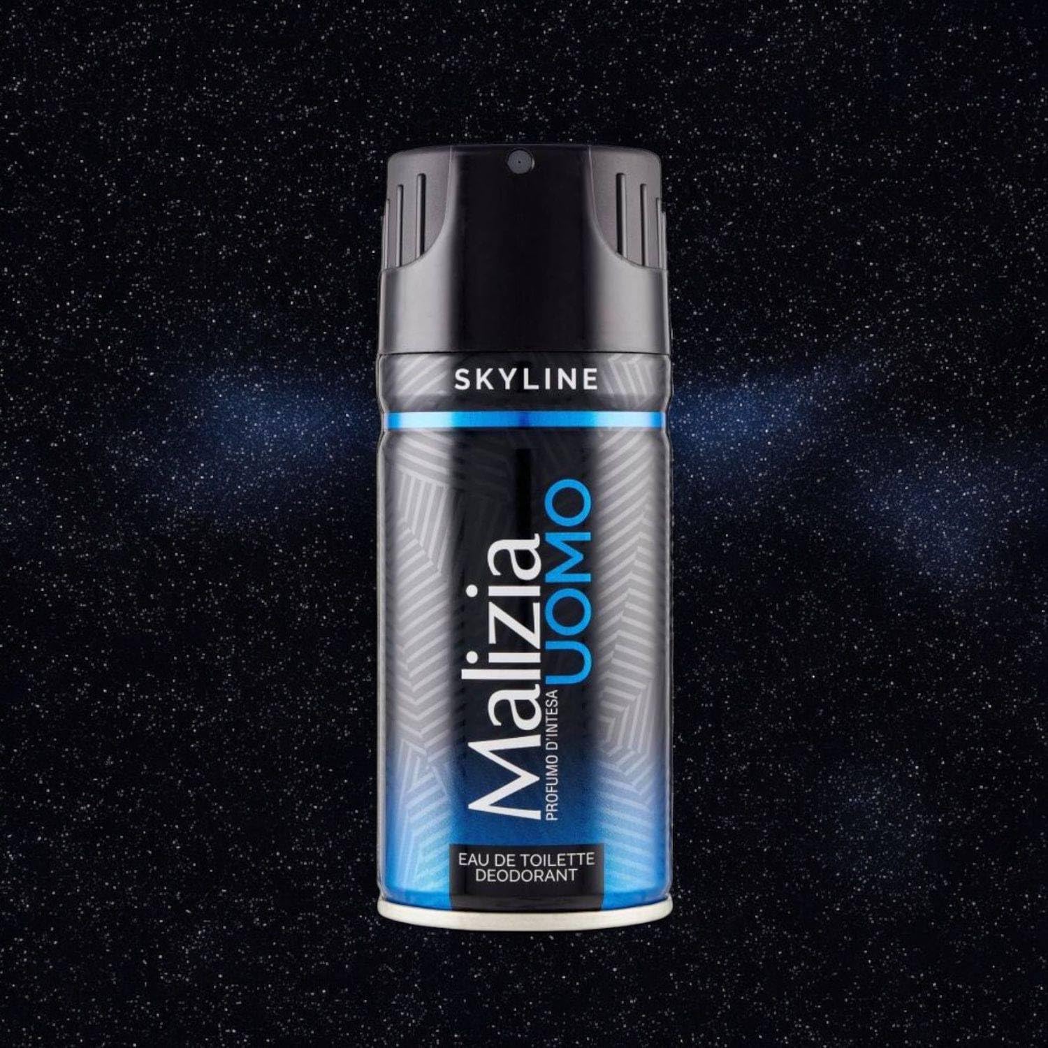 Malizia Uomo Parfum d'Intesa Deodorant Spray 150 ml – Eau de Toilette für Herren, intensiver und langanhaltender Duft, Frische für den ganzen Tag (Skyline 12 Einheiten)
