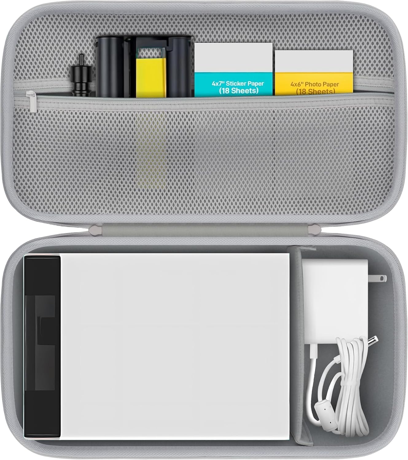 khanka Storage Case for Liene PixCut S1 Printer - Fits Liene PixCut S1 Photo Sticker Printer Die Cutting Machine & Cutting Blade/Ink Cartridge, All - in - One Grey Protector - Image 2