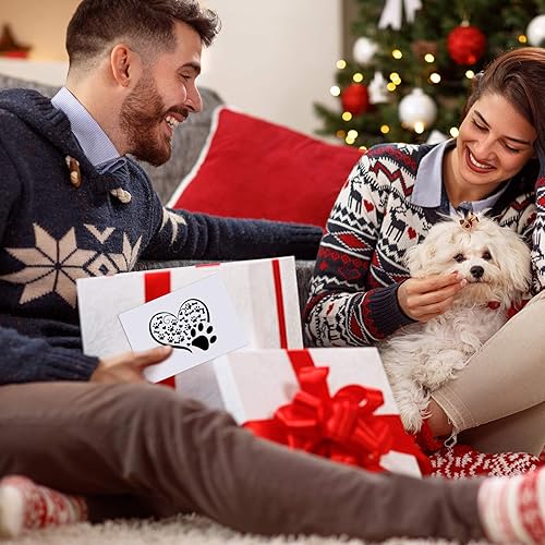 Miniatura 6 de Juego de 48 tarjetas de notas impresas con patas, 24 tarjetas de agradecimiento, estampado de patas, en blanco, con 24 sobres blancos, amantes de