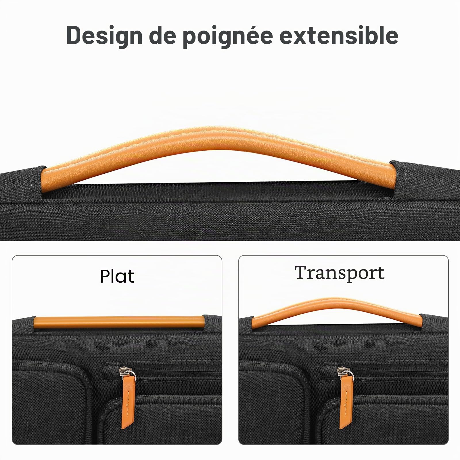 MOSISO Housse de Tablette pour iPad Pro 11 M4&iPad Air M2 2024,iPad Pro 11 M2 M1,iPad 9/8/7 10.2,iPad Air 5/4 10.9,Galaxy Tab 11,Sac Ouverture latérale avec 4 Poches zippées,Noir