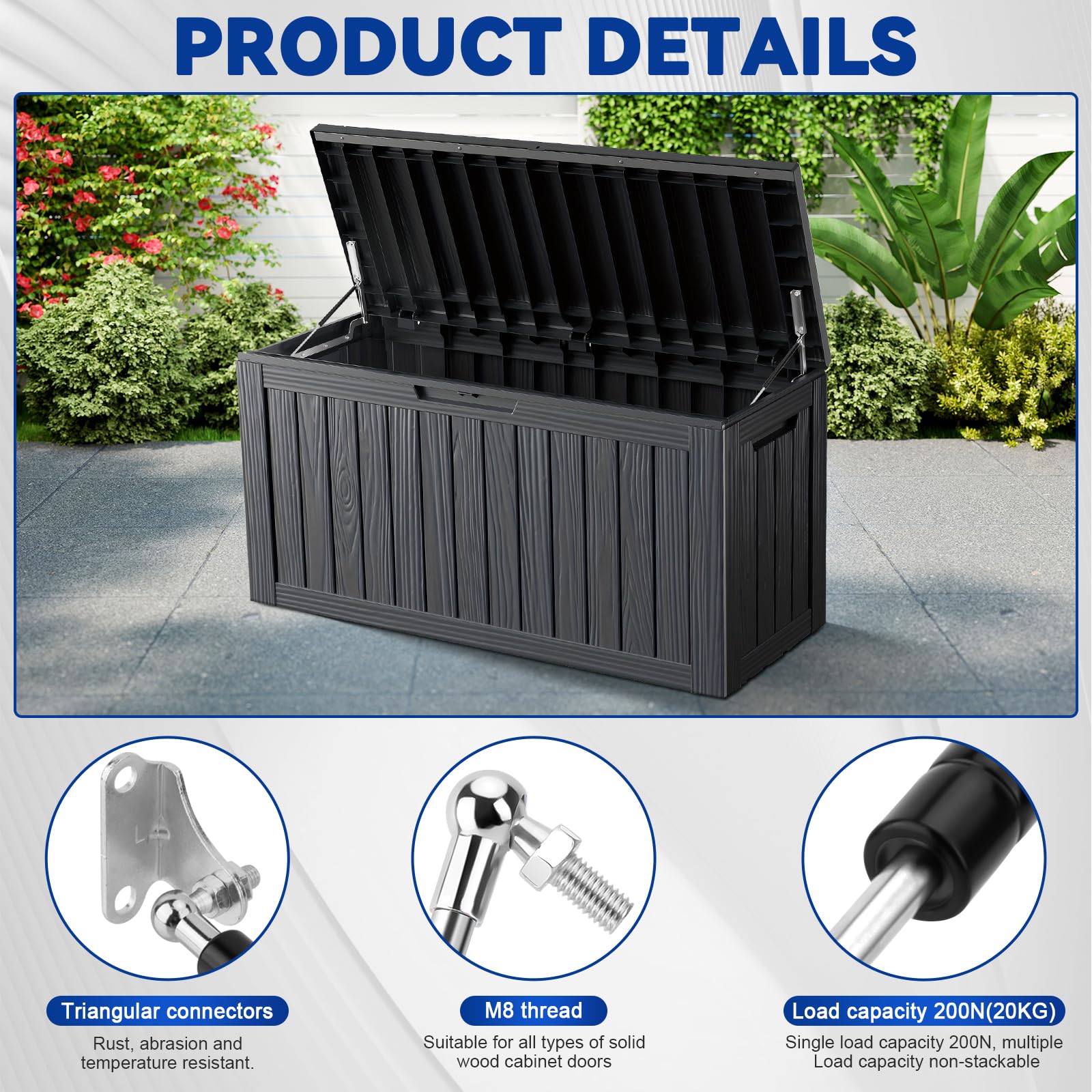 500mm Gasdruckfeder 200N/20KG - 2 Stück L-Typ Für Deckel & Türen