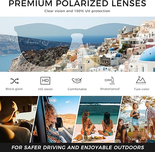 Miniatura 4 de SUNGAIT Gafas de sol redondas vintage prémium para mujeres y hombres, estilo clásico retro y moderno