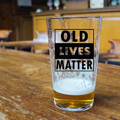 Miniatura 2 de Old Lives Matter - Paquete de vasos de cerveza y vasos de whisky, divertidos vasos de cerveza y rocas, regalos de broma para hombres, regalo ideal