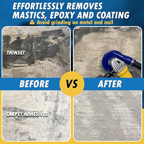 Miniatura 5 de Muela abrasiva PCD de 6" para epoxi, pegamento, masilla y pintura, 7 segmentos PCD de viruta triturada, Hilti DG150 Arbor