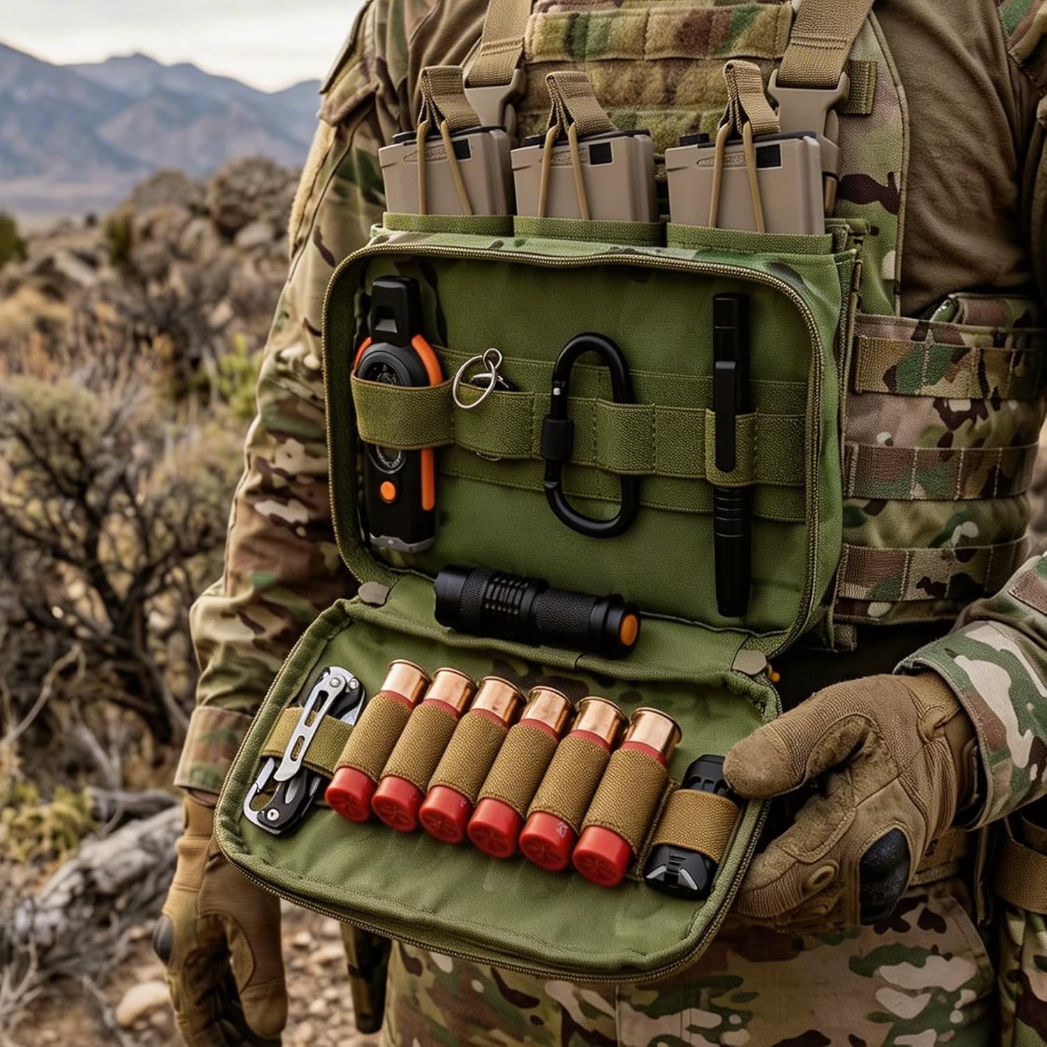Tactical Triple Magazine Pouch，Molle Utility Tool Pouch with M4/M16 Enthusiast Large Capacity Utility Bag 1000D Backpack Vest Attachment Pouch