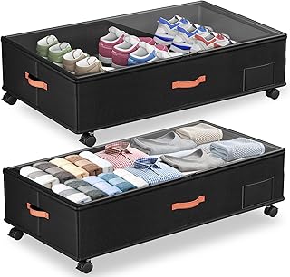 27 Small Bedroom Ideas That Maximize Every Inch 4 Under Bed Storage with Wheels,2-Pack Under Bed Storage Containers with C...
