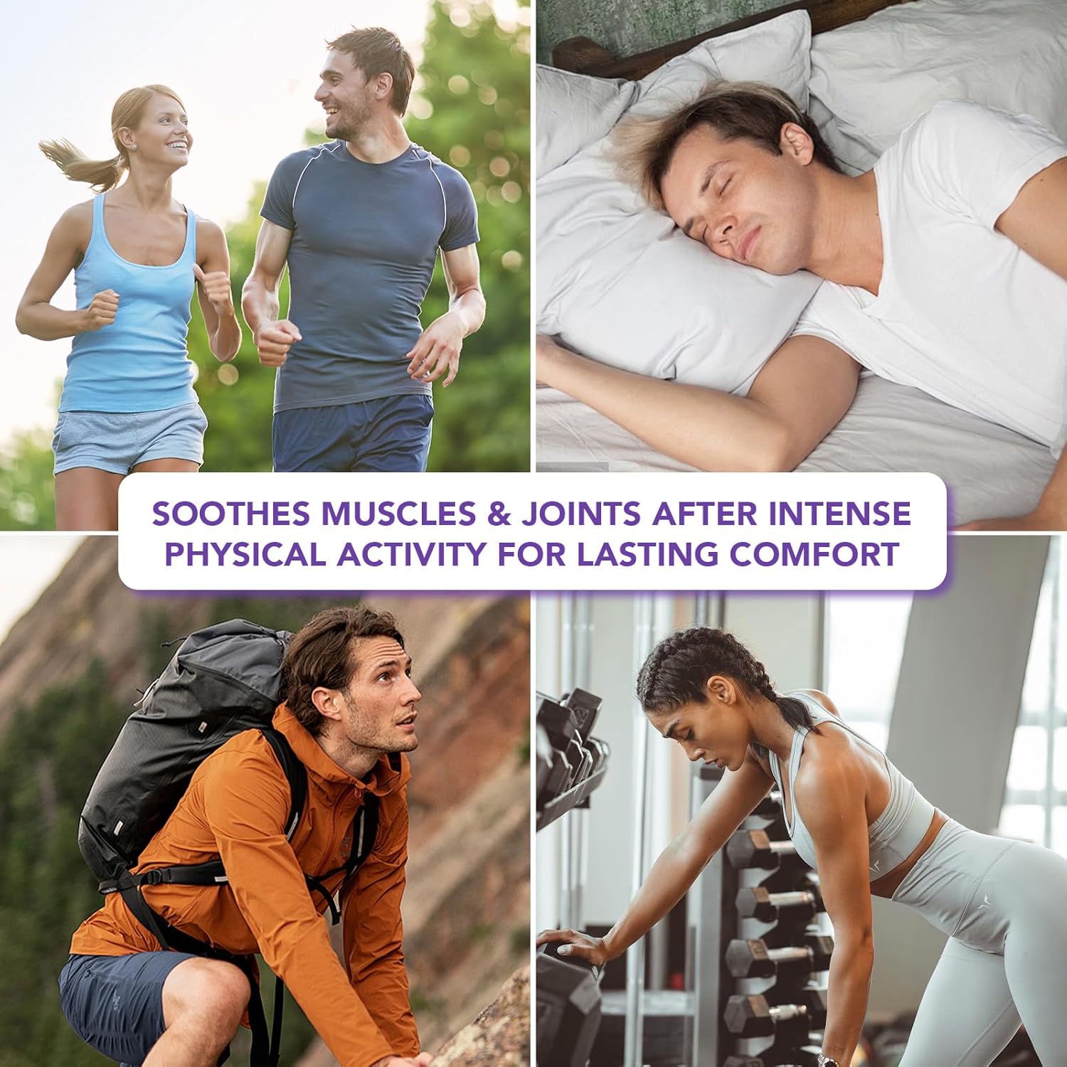 2 Pack Joint Massage Purple Gel, Soothing Massage Cream for Joint Activities, Muscle, Knees, Lumbar, Neck, Back, Hands/Feet, Light-Weight & Easliy Spread for Post-Workout, Long-time Sitting|3.53Oz - Image 5