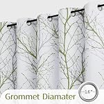 FMFUNCTEX Rideaux d'obscurcissement extra large 84 Inch Long Green Branch 1 Panneau 100"W - Grommet Top Imprimer Motif thermique Insulated Energy Saving Réduction du bruit Vie privée Patio de porte Diviseur de chambre