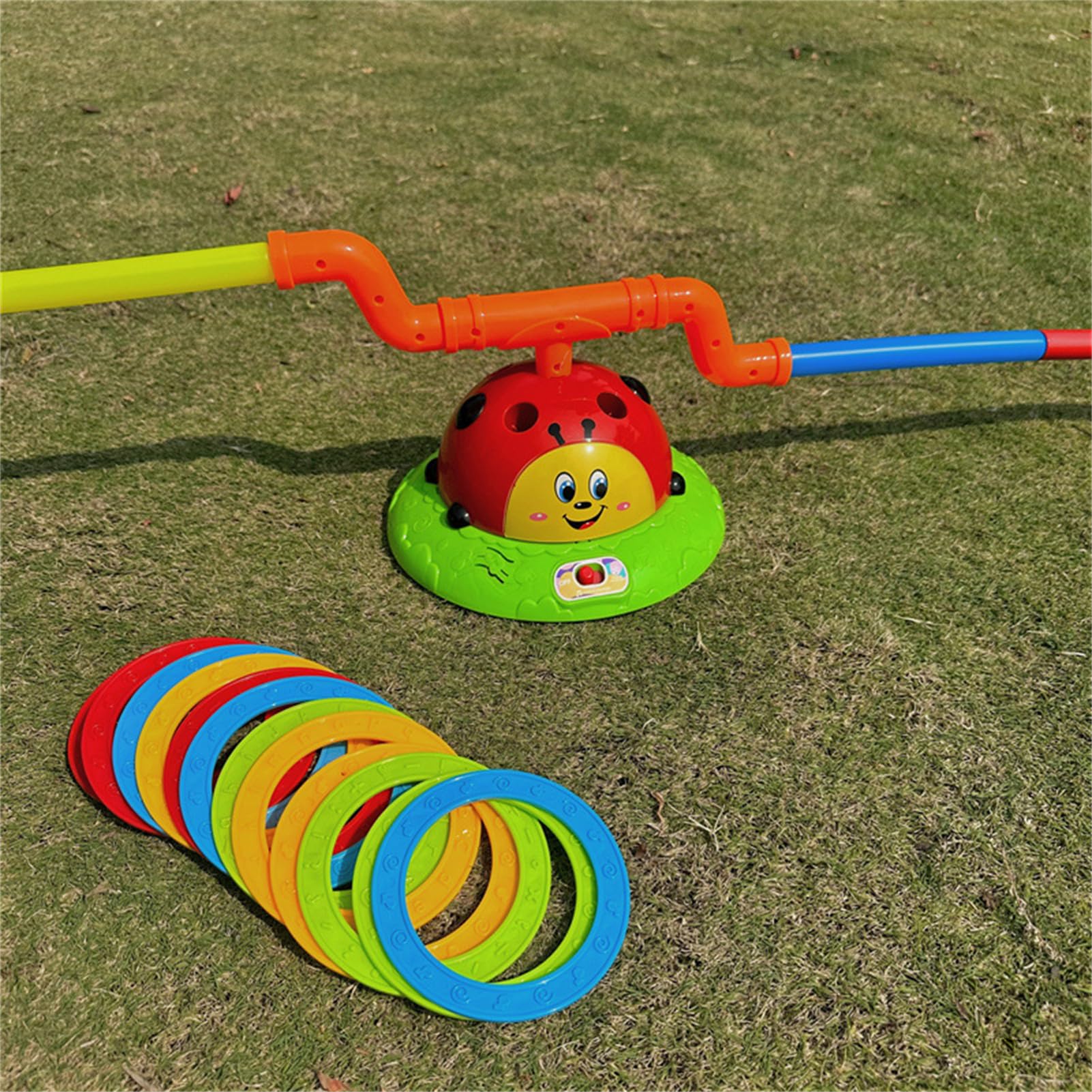 Jump N Toss musical 2 en 1, juegos al aire libre para niños pequeños