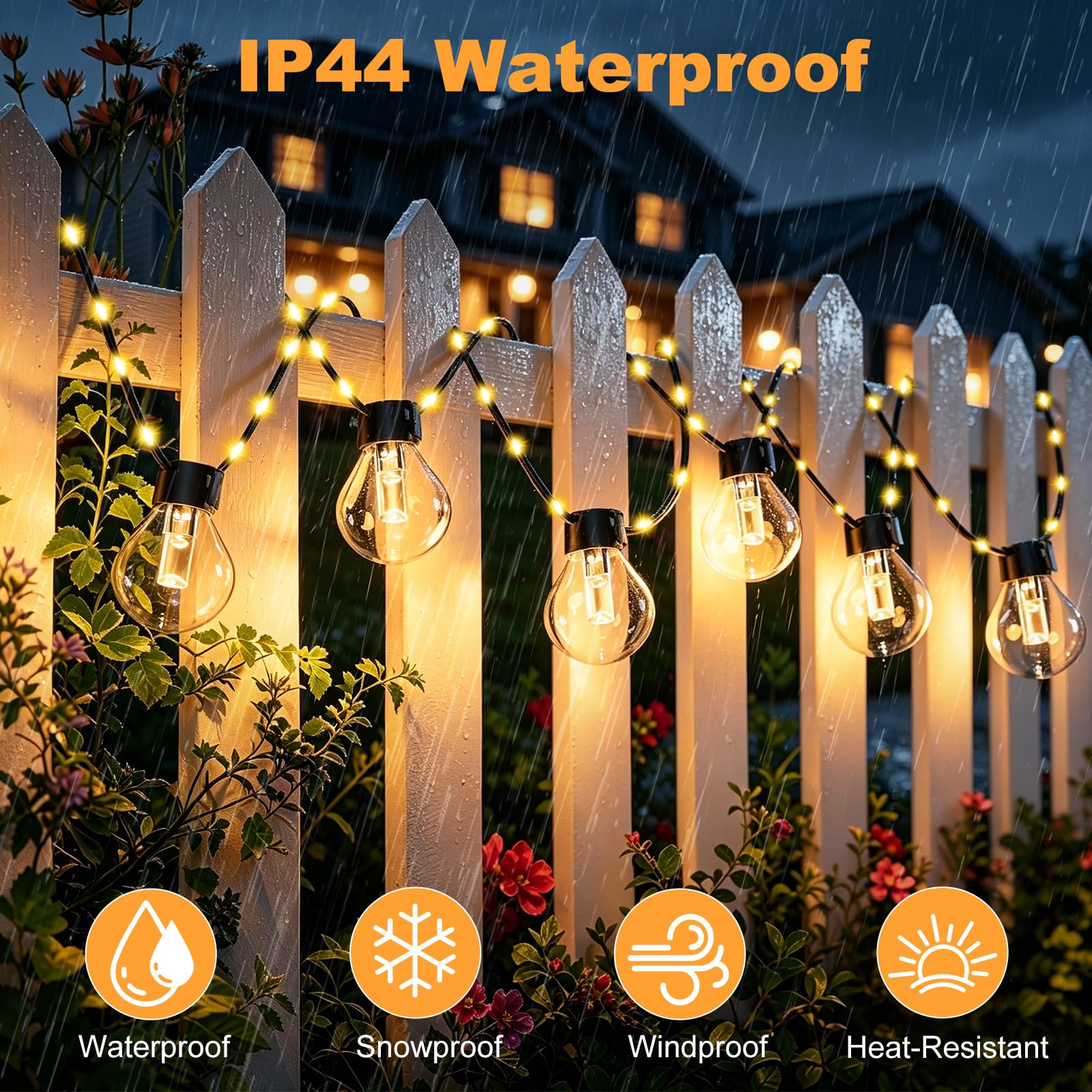FIFlying Lucine solari da esterno 200 LED - 20+2 m Illuminazione da esterno Giardino Balcone 8 modalità - Dimmerabile resistente alle intemperie con telecomando