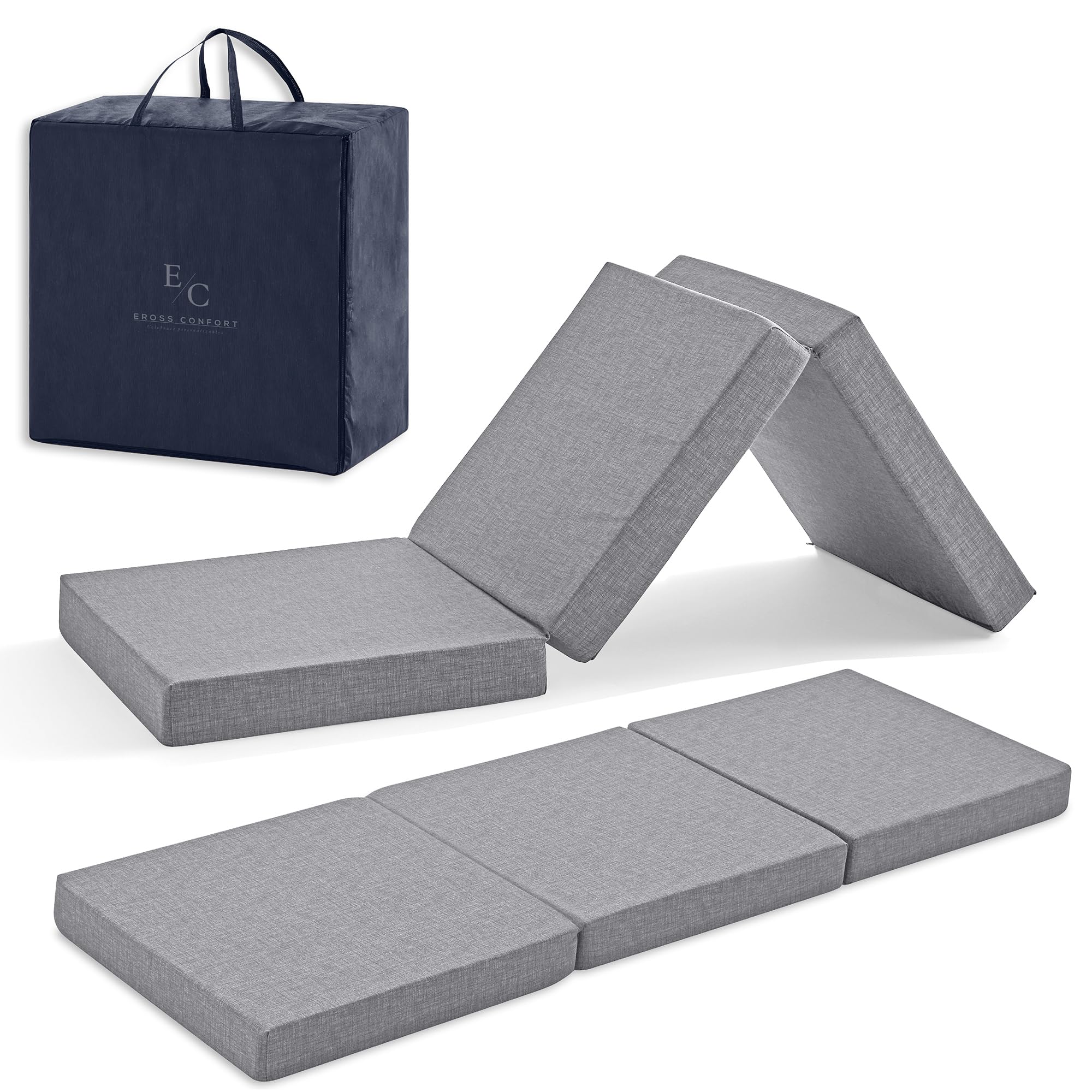 Colchón Plegable Furgonetas Camper, Espuma HD de Memoria. Colchón Plegable Invitados Muy Versátil Transpirable Funda Lavable Altura 10 cm