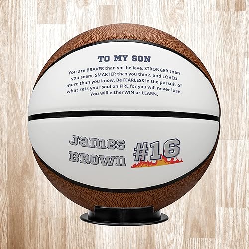 Miniatura 4 de Mensaje de baloncesto personalizado para fanáticos de los deportes, nieto de la abuela y abuelo personalizado para mi hijo, accesorios de juego de