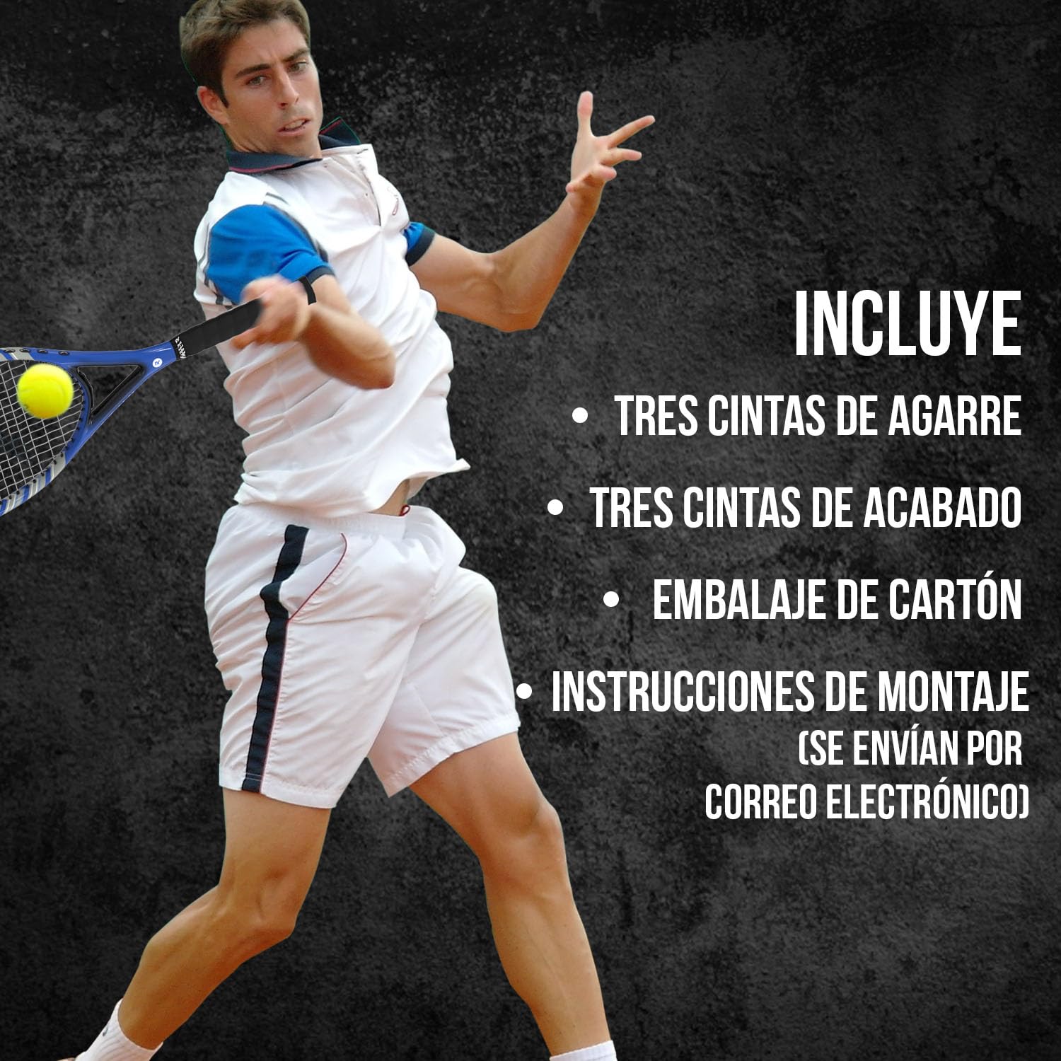 Raquex Paquete de 3 Cintas Endure, de 0,75 mm de Grosor, para empuñaduras de Raquetas, Antideslizantes, para Raquetas de Tenis, bádminton, Squash y pádel