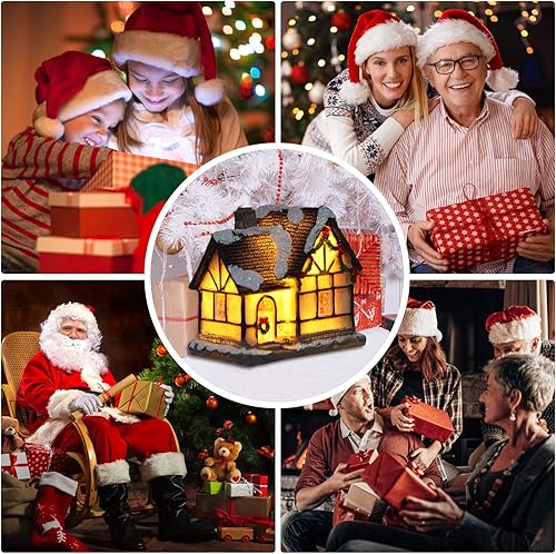 Miniatura 6 de Casa de Pueblo Navideño Coleccionable, Edificio de Decoración Navideña, Estatua de la cabaña del Pueblo navideño, Decoración del Hogar, Exhibición