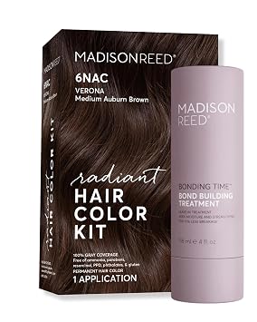 Madison Reed Hair Color & Bonding Time Bundle - Radiant Hair Color Kit in Verona Brown - 6NAC and Bonding Time Hair Serum