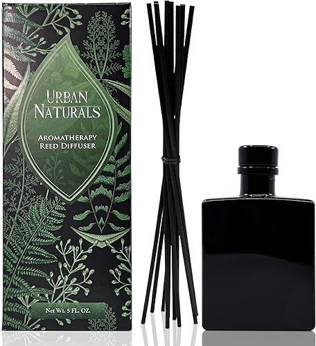 Miniatura 2 de Urban Naturals Balsam Forest - Juego de aceites difusores de varillas  Abeto Fraser, hoja perenne, pino, cedro leñoso y sándalo  Botella de vidrio