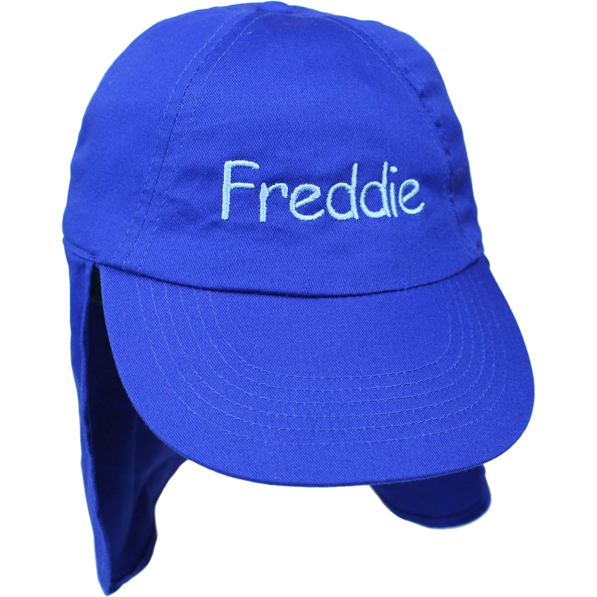 Teddyts Royal Blue Personalised Junior Convertible Baseball Cap And Legionnaires Sun Hat (Royal Blue)