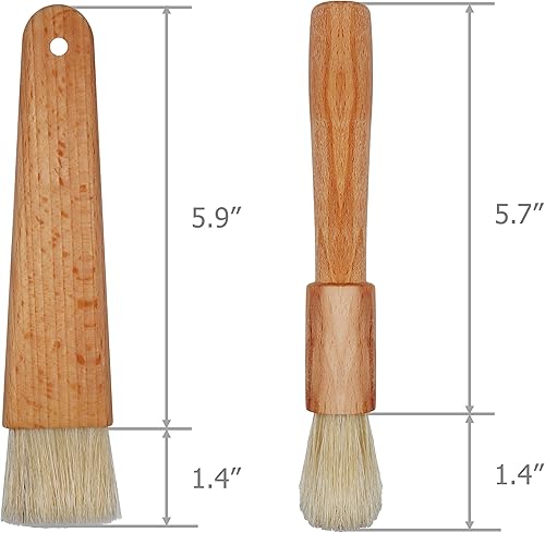 Miniatura 7 de EIKS 2 juegos de cerdas naturales con mango de madera cepillos de pastelería para untar mantequilla aceite barbacoa hornear cocina cocina