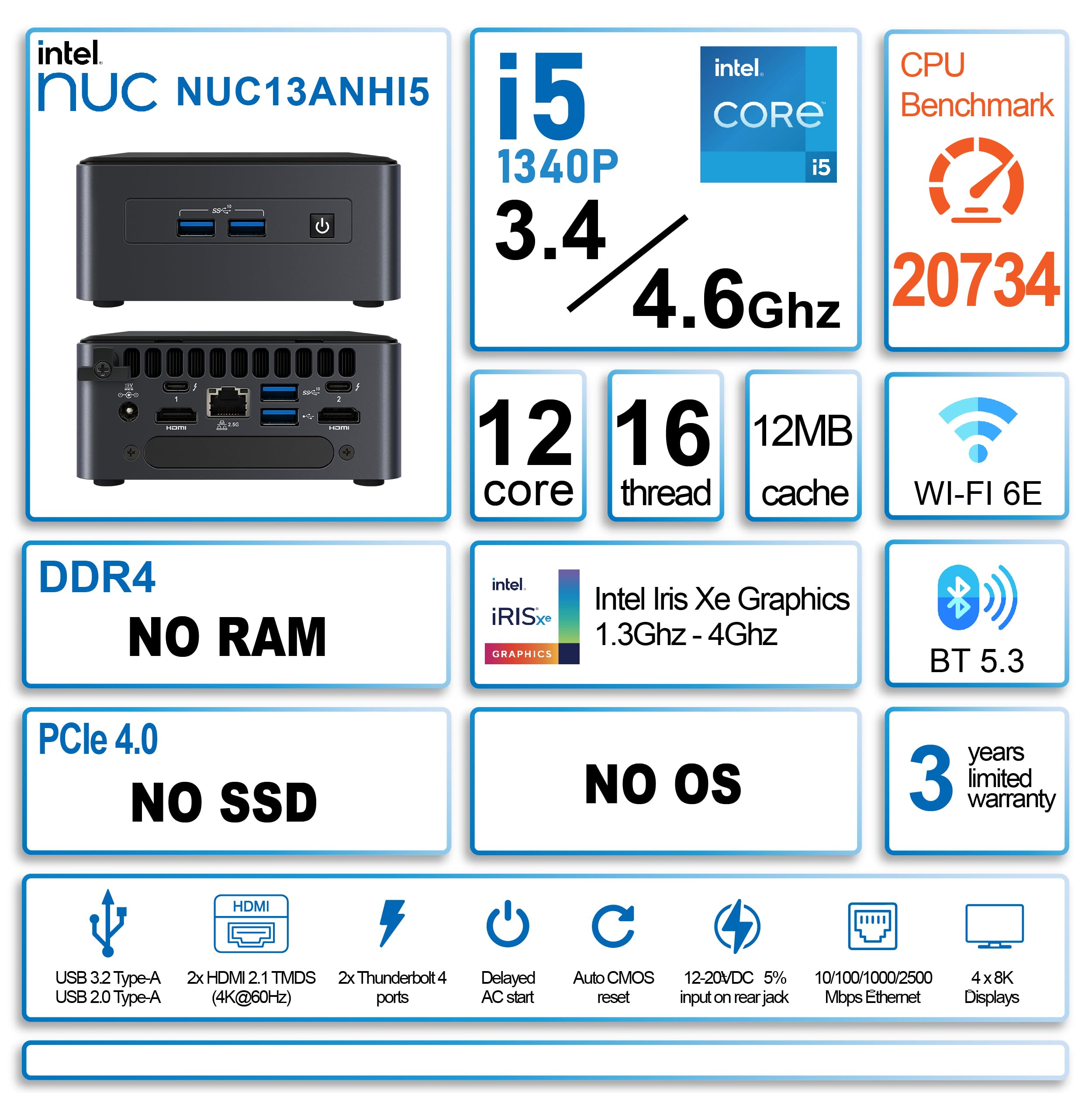 Amazon.co.jp: Intel (インテル) 第 13 世代 NUC13ANHI5 ミニ PC