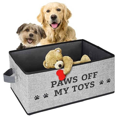 Lukeline Dog Toy Basket, Fabric Basket for Dog Toy Storage,Sturdy Dog Toy Bin for Pet Toys, Blankets and Accessories
