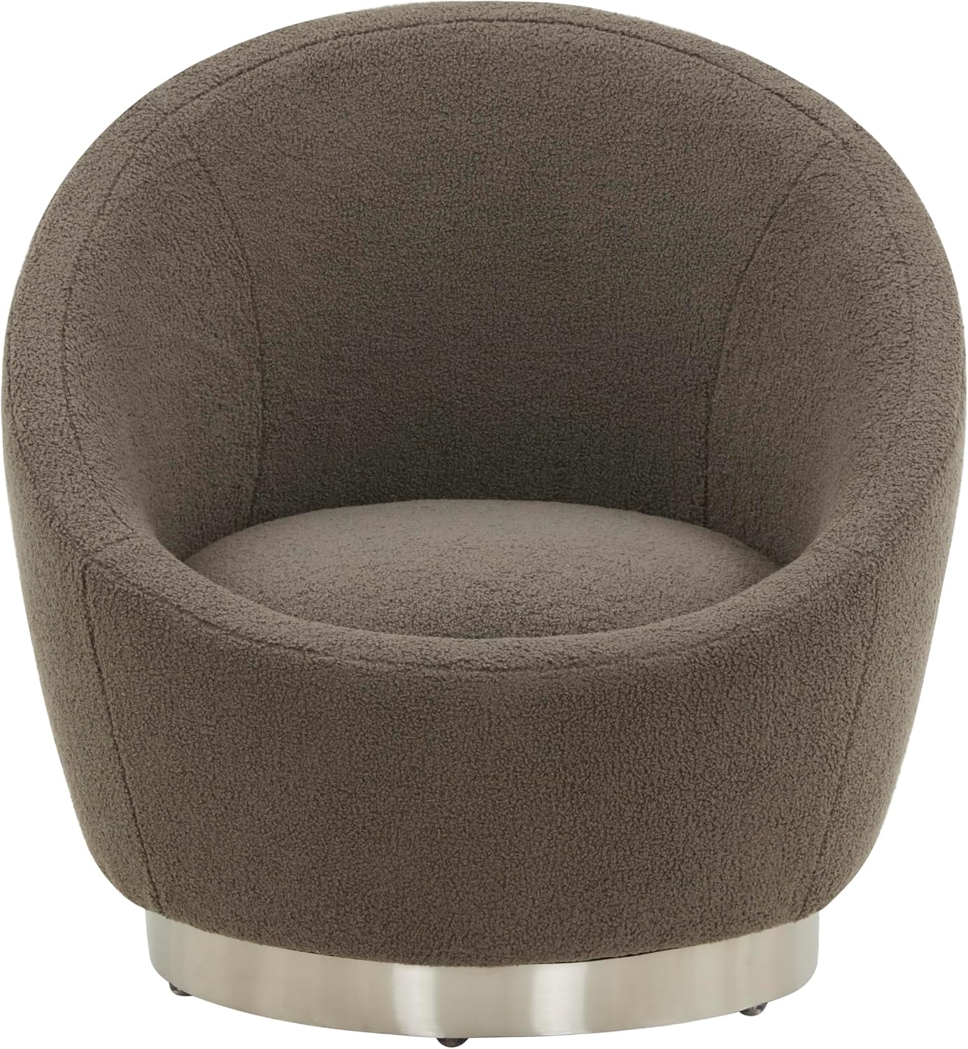 SAFAVIEH Couture Collection Pippa Dark Grey/Silver Faux Shearling Swivel Chair (Fully Assembled)