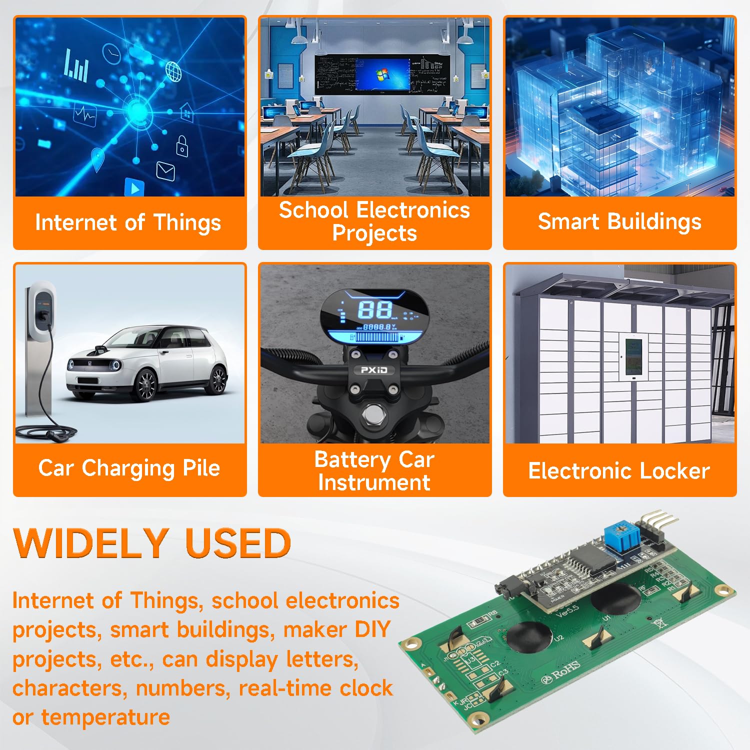 4-Pack I2C 1602 Moduł wyświetlacza LCD Moduł wyświetlacza szeregowego 16x2 kompatybilny z Arduino i Raspberry Pi