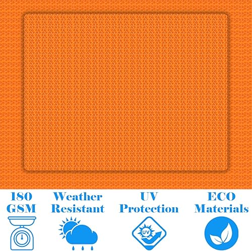 Miniatura 3 de Toldo triangular de 9 x 10 x 13.5 pies para patio, jardín y patio trasero, protección solar, toldos color naranja