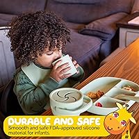 Vista 3 de Set de alimentación para bebés y bebés en silicona de grado alimenticio (juego de 10 piezas)