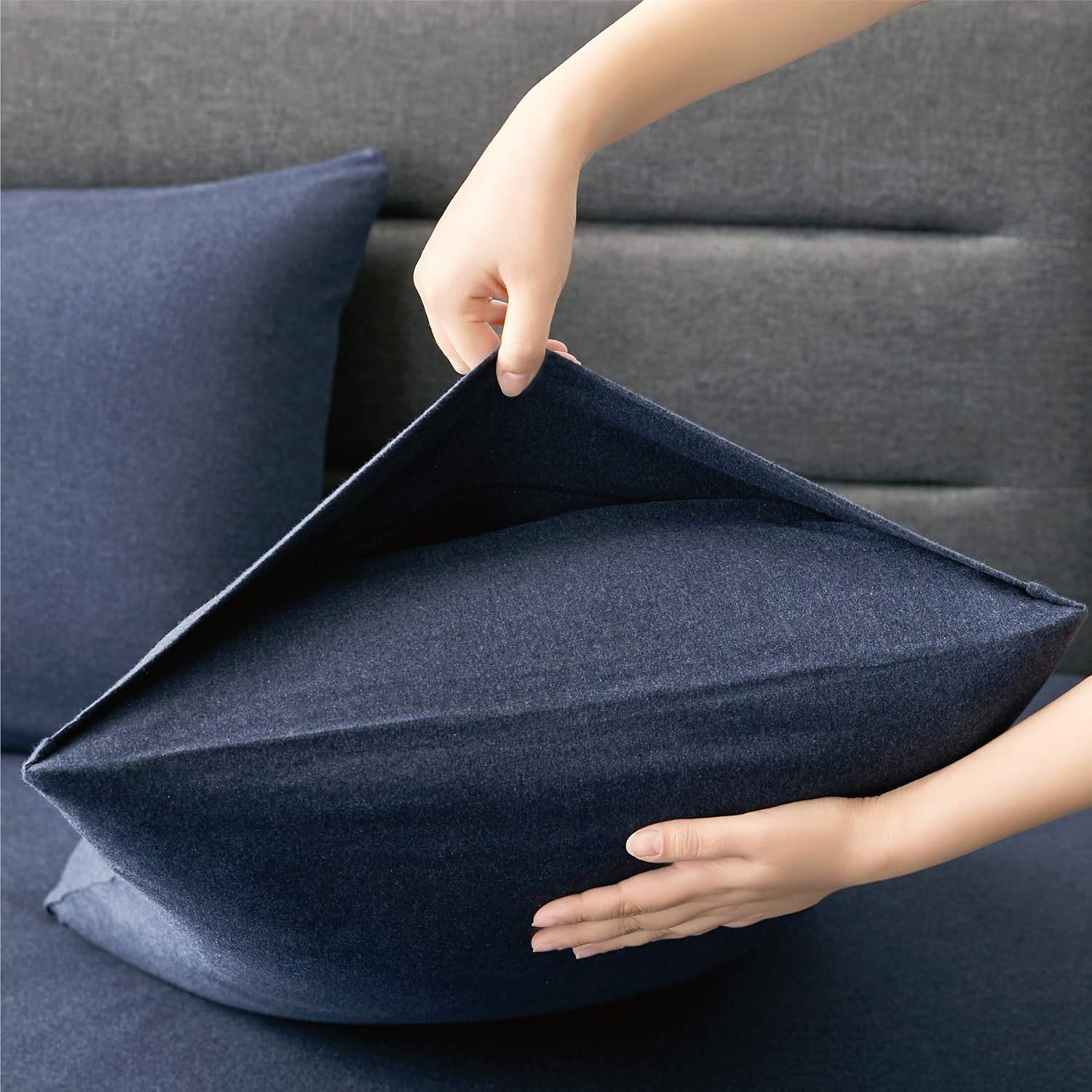 Bedsure Jersey Knit Sheets Full Set - 100% Cotton T Shirt Bed Sheets for Full Size Bed, Navy, 4 PC Cotton Sheets