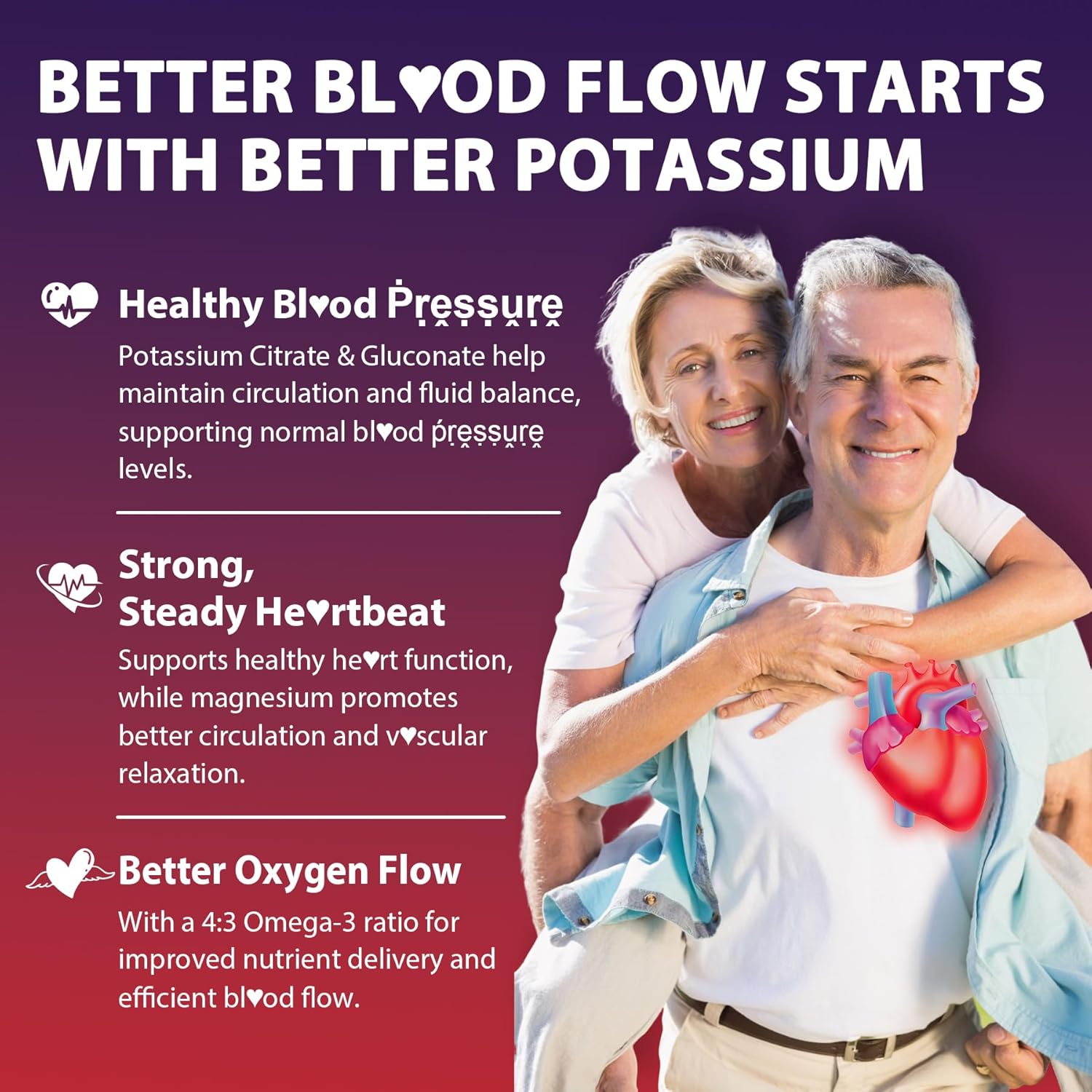 Potassium Citrate and Potassium Gluconate Supplement, 1200mg Two Forms of Potassium Gummies, w/Magnesium, Omega-3, Calcium, Vitamin D3 K2 B12 E B6, Folate for Mṵṣḉḷḙ, Nerves, Health Bones, 120Cts - Image 7