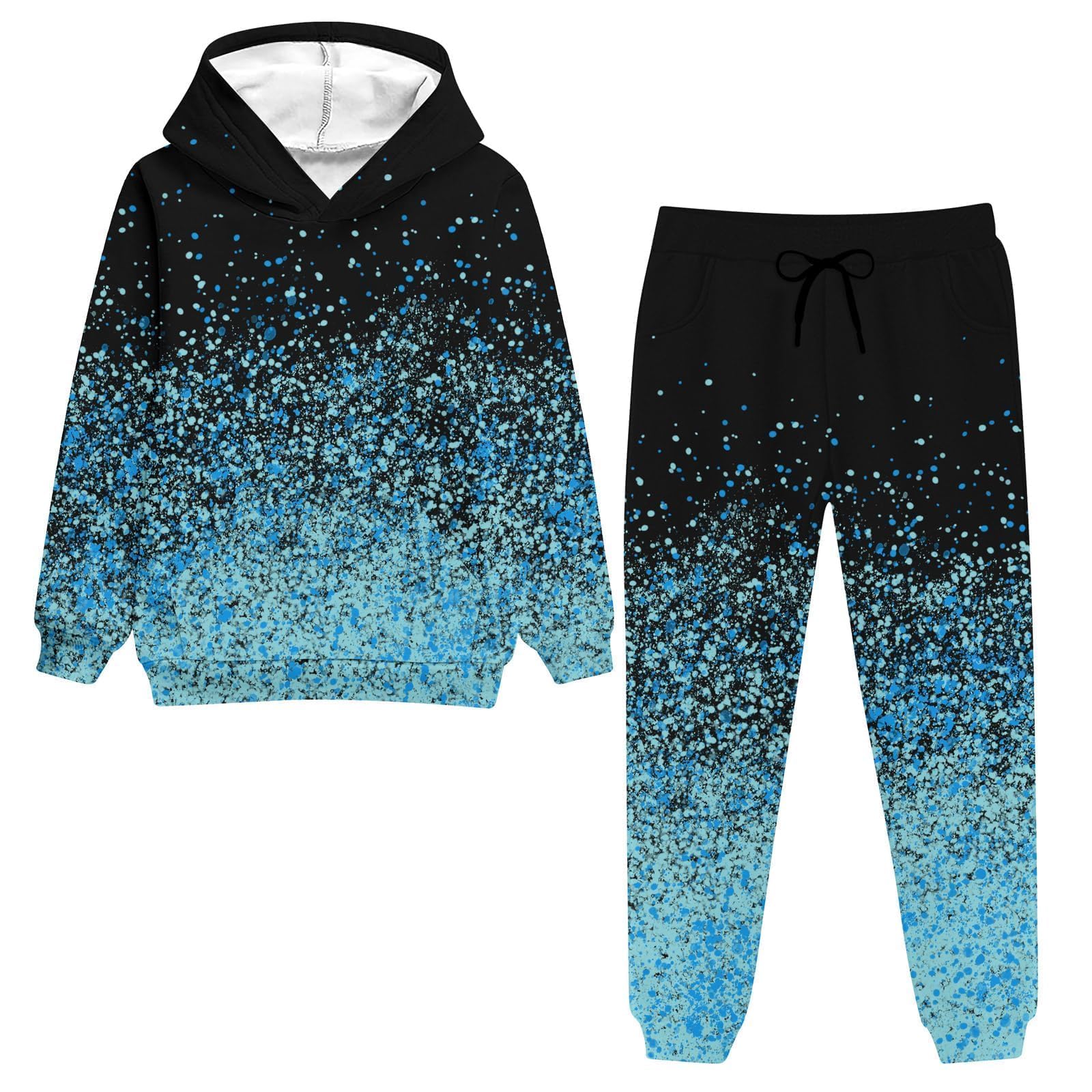 Belovecol Conjunto de sudadera con capucha y pantalón para niños de 5 a 14 años