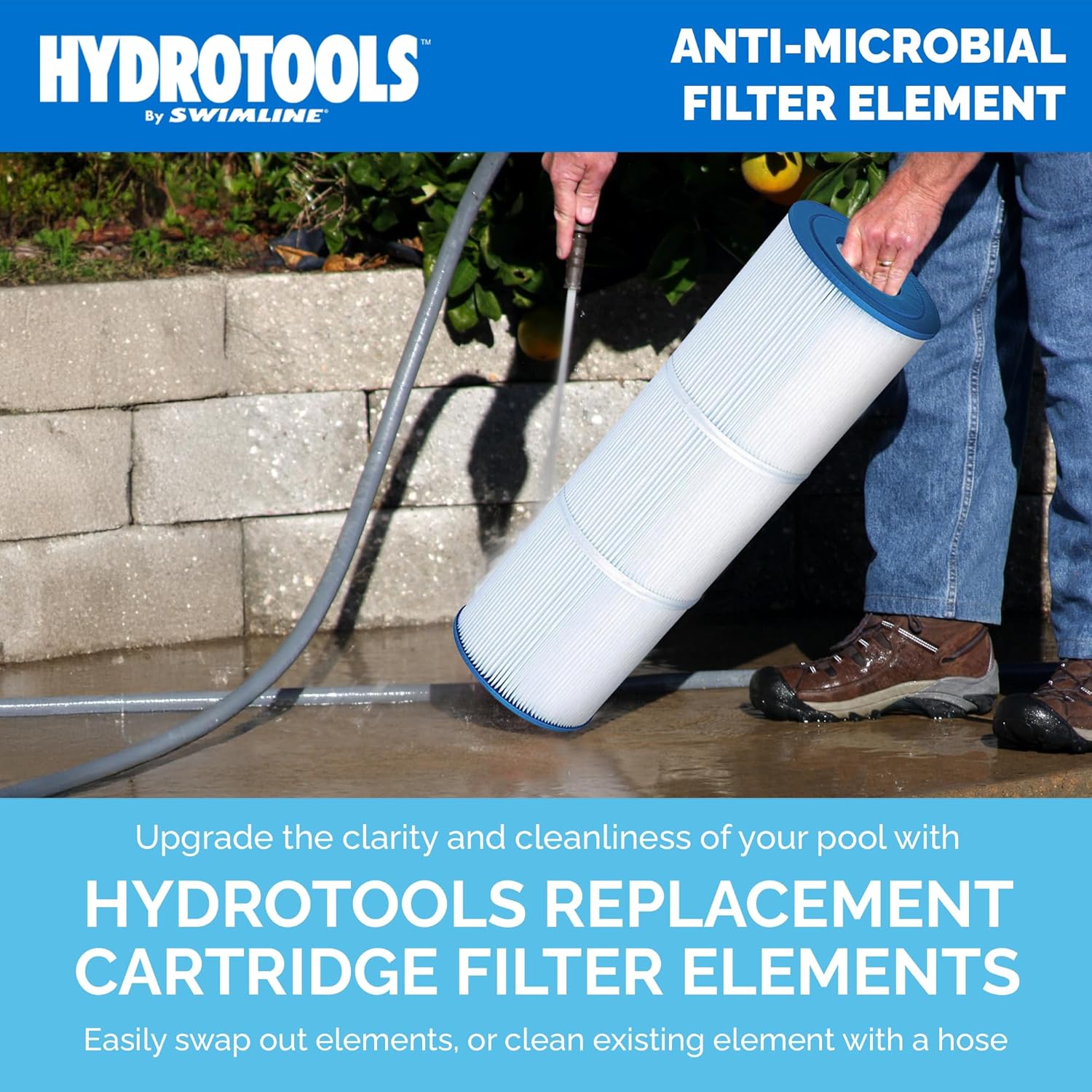 SWIMLINE HydroTools Above-Ground Pool Replacement Filter Element, 50 Sq. Ft. High-Performance Filter for Sure-Flo Cartridge Pump System, Element Only